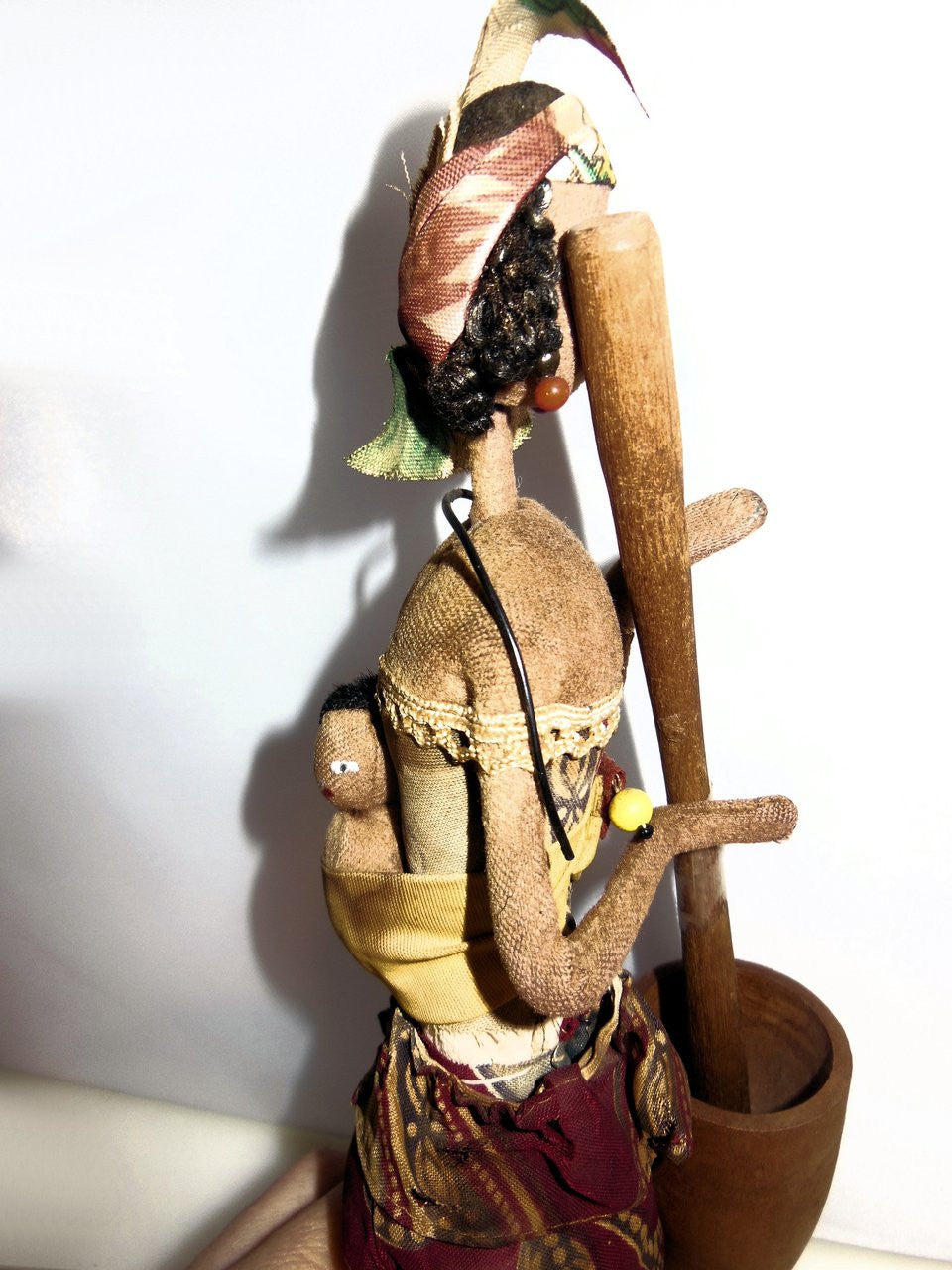 Vintage charm of the African Mother & Child Doll