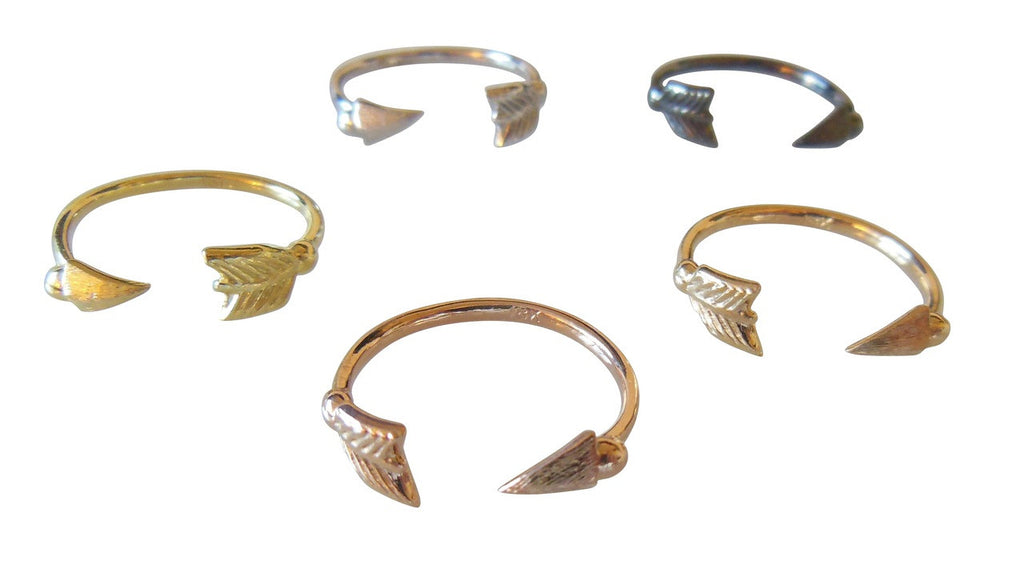 Custom Design: Arrow Stacking Rings - Green Gold- 18K