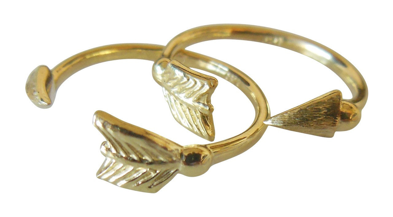 Custom Design: Arrow Stacking Rings - Green Gold- 18K