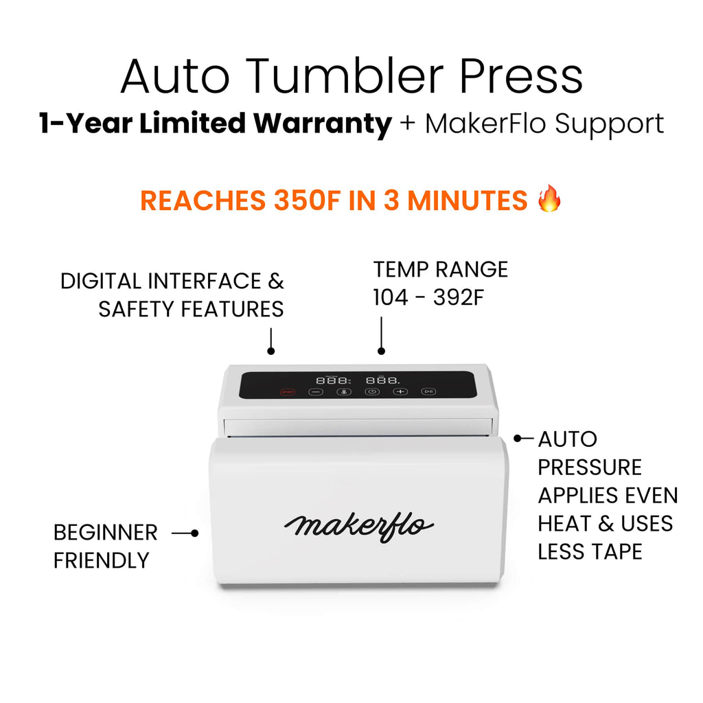 Close-up of the digital display on the MakerFlo Automatic Tumbler Press