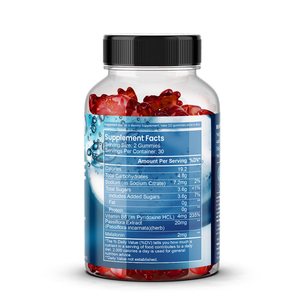 Close-up of Nilon Beaute BeauteSleep Gummies showcasing the gummy texture