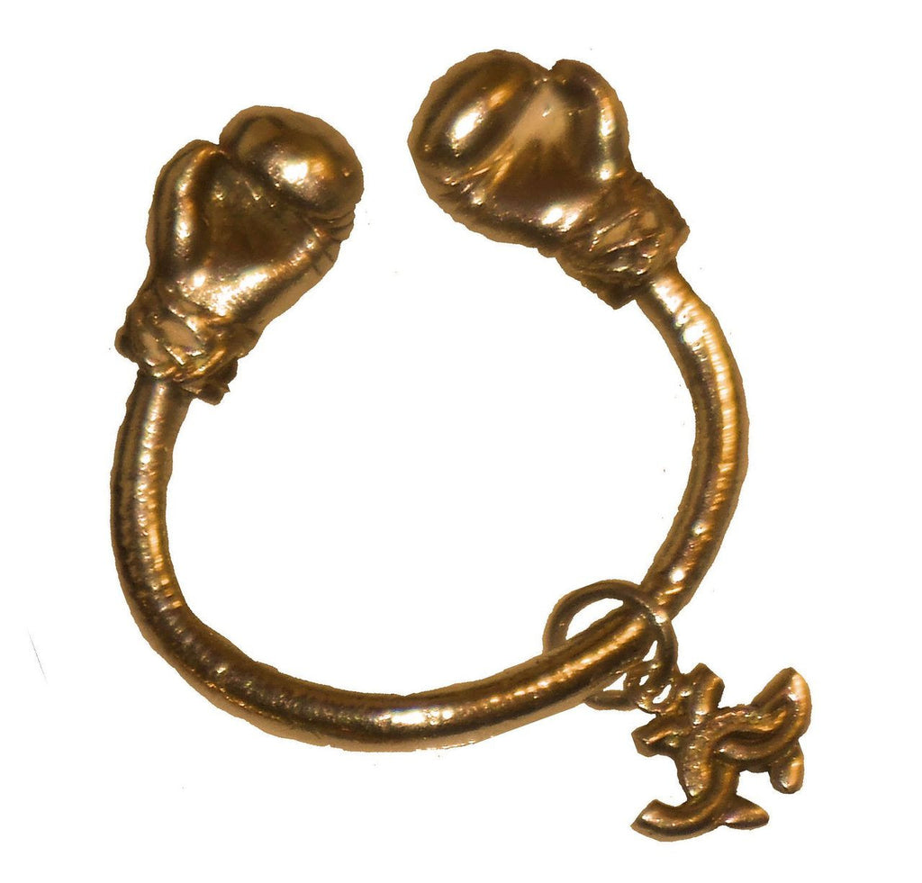 18K Gold Boxing Glove Key Ring paired with sporty accessories