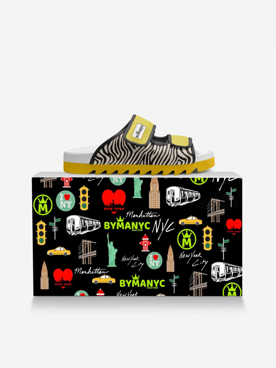 Close-up of Bryant Park Aura Vegan Sandals detailing sustainable features