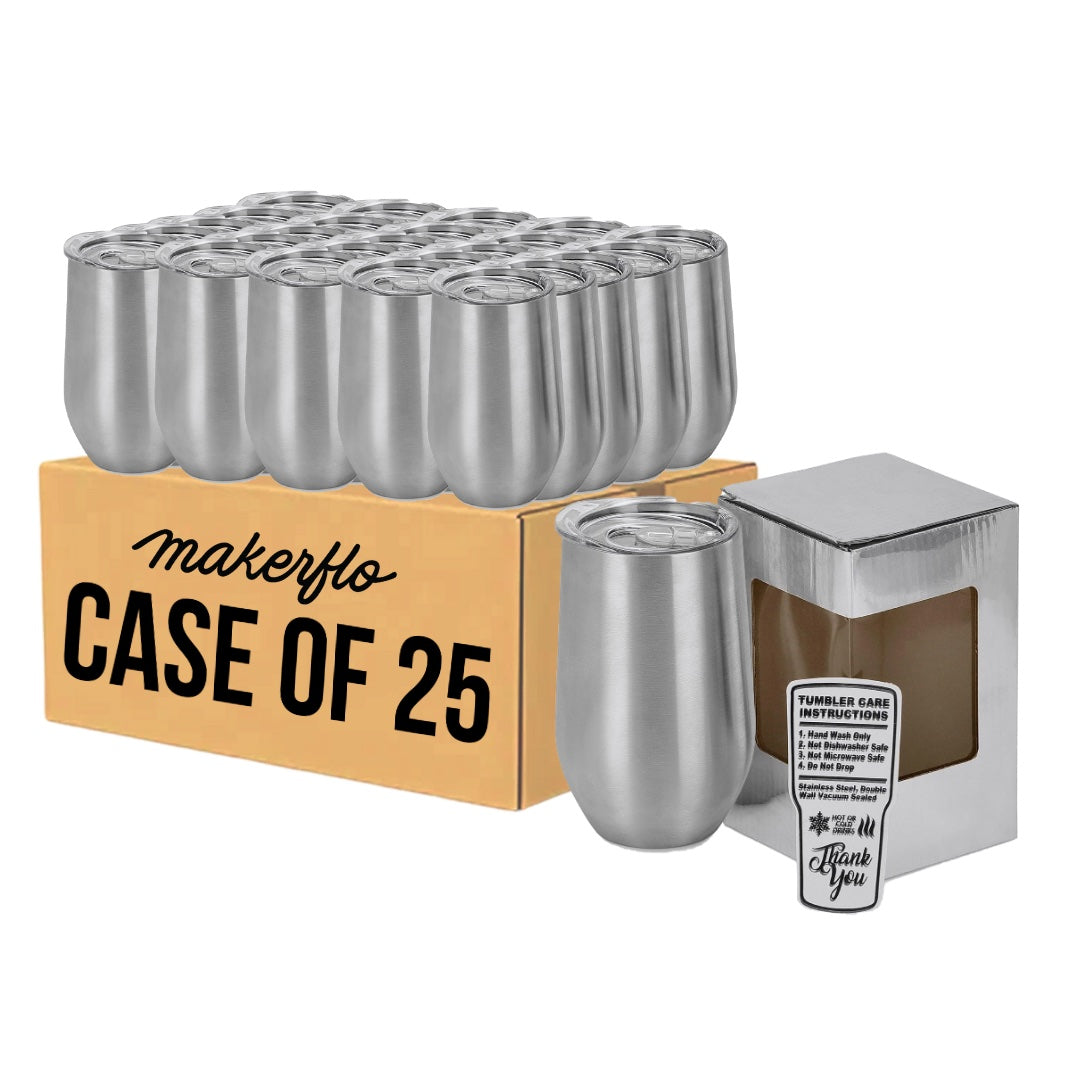 Front view of 16oz Stainless Steel Wine Tumbler by MakerFlo