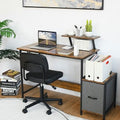 Computer Desk with Reversible Storage Drawer and Moveable Shelf-Brown
