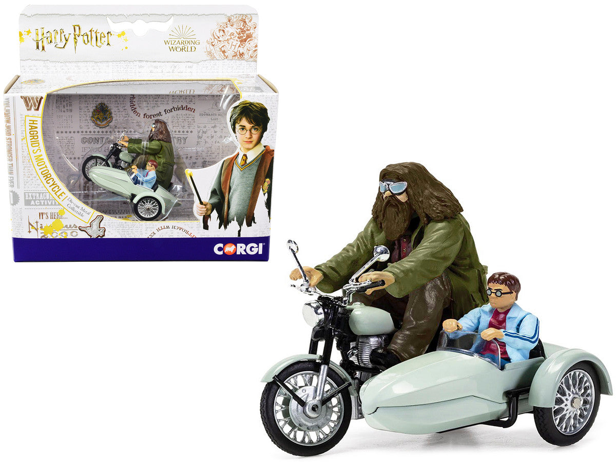 Detailed view of Harry Potter Diecast Motorcycle with Hagrid figure by Corgi