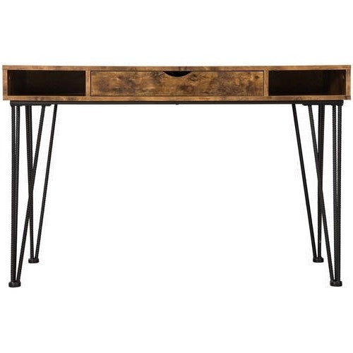 Front view of Rustic Farmhouse 1-Drawer Writing Desk by FastFurnishings