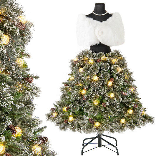 Front view of 5 FT Pre-lit Mannequin Christmas Tree by Gobingya