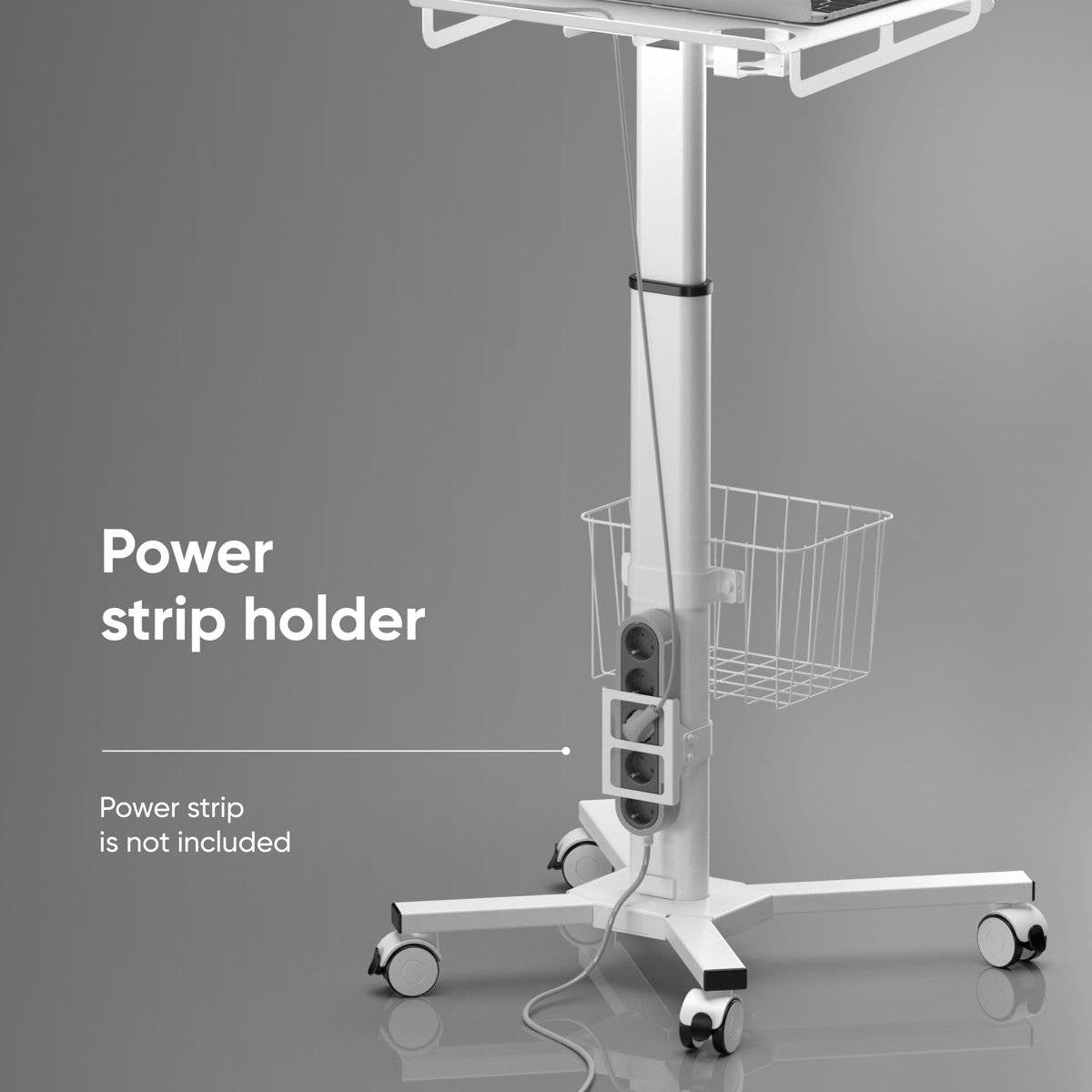 Hospital Style White Mobile Stand-Up Computer Desk Portable Workstation