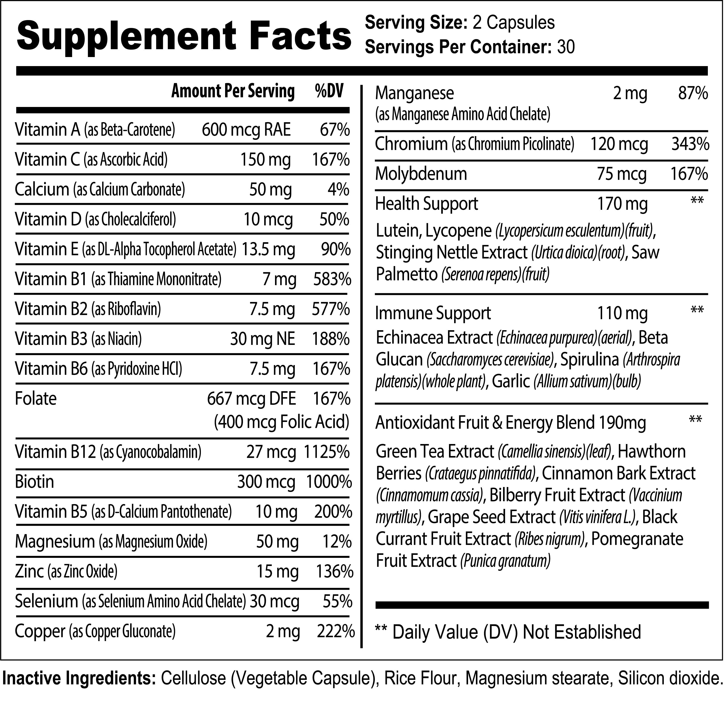 Nutra Moment Complete Multivitamins for Men packaging showcasing key benefits
