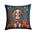 Cavalier King Charles Spaniel Christmas Decorative Pillow in festive colors