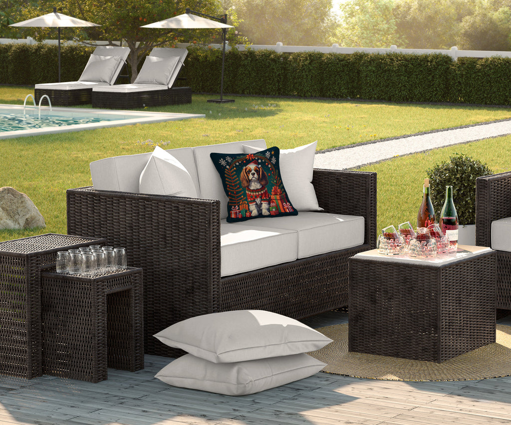 Cavalier King Charles Spaniel pillow displayed on cozy sofa