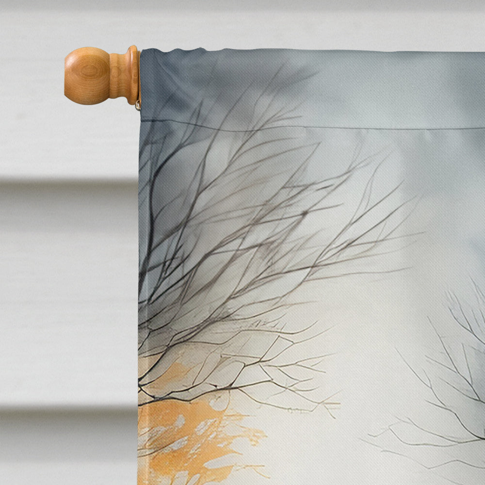 Boxer Halloween House Flag displayed on porch for festive decor