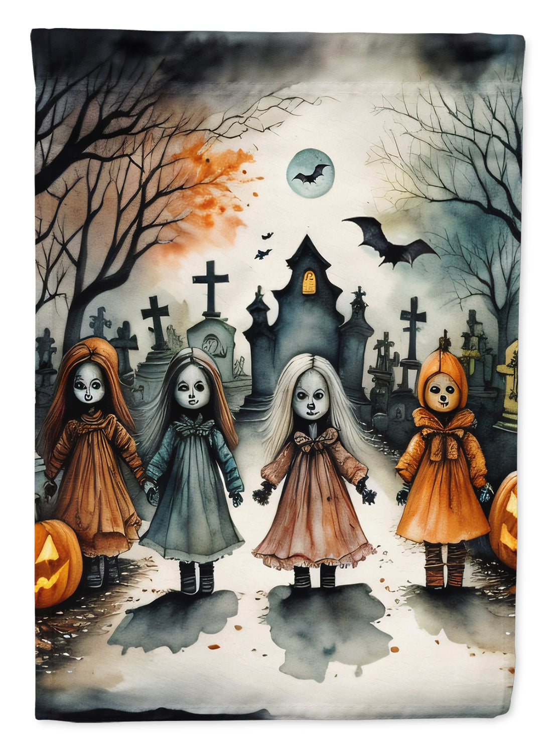 Creepy Dolls Spooky Halloween House Flag
