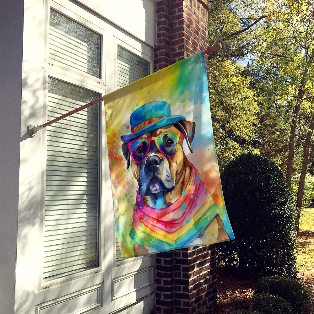 Side view of the Cane Corso Decorative House Flag outdoors