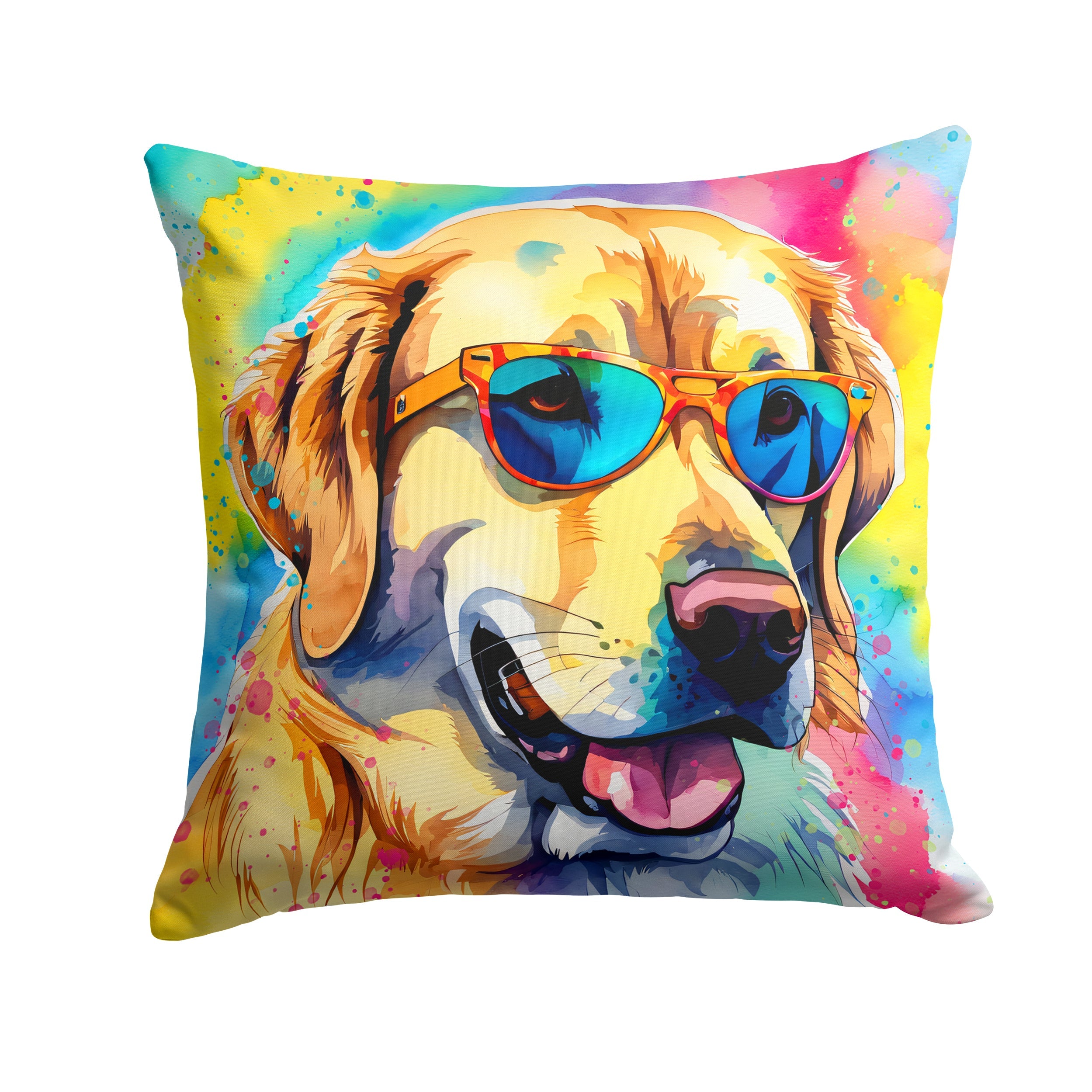 Yellow Labrador Hippie Dawg Throw Pillow