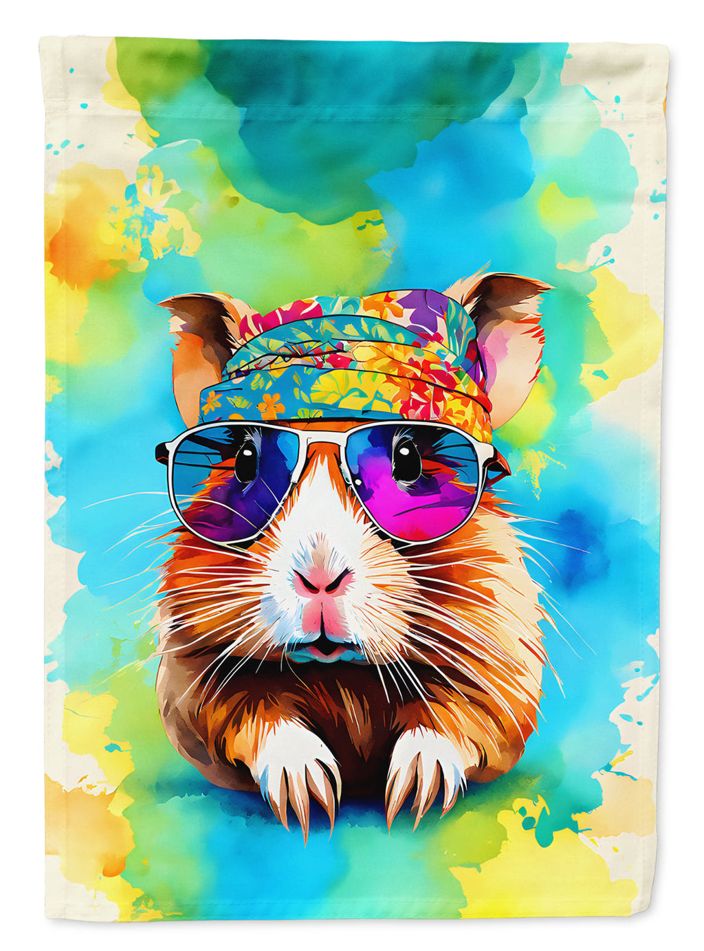 Hippie Animal Guinea Pig House Flag