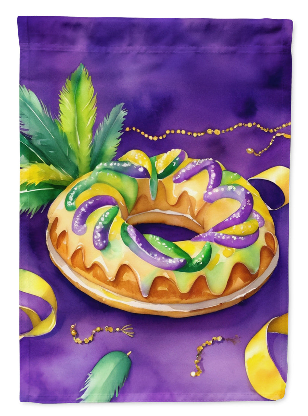 King Cake Mardi Gras House Flag