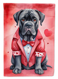 Cane Corso Valentine's Day flag displayed on a garden pole by Gobingya