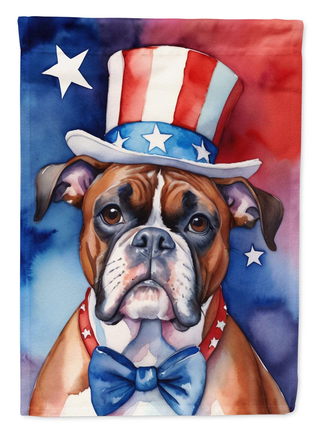 Boxer Patriotic American House Flag