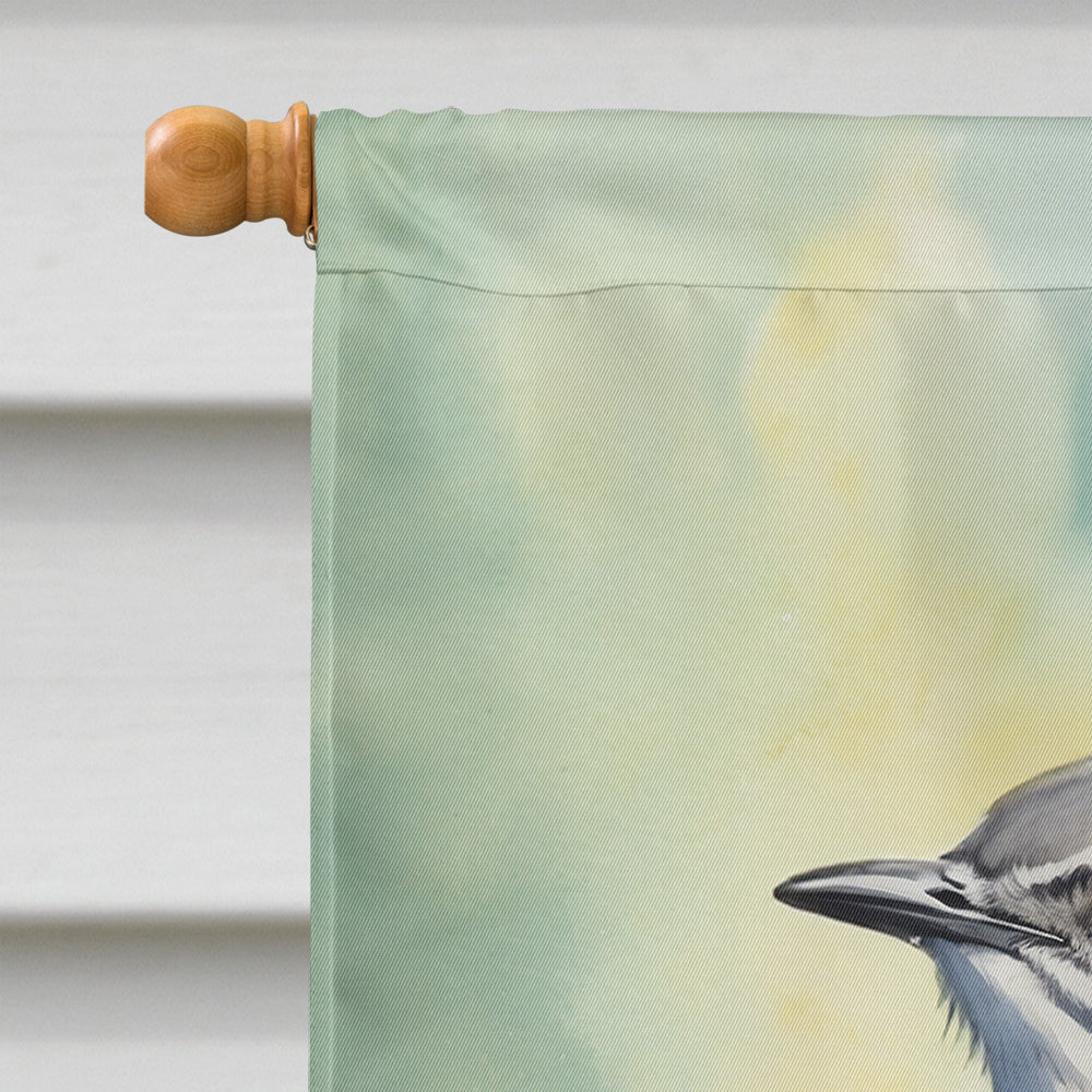Front view of Northern Mockingbird House Flag by Caroline's Treasures