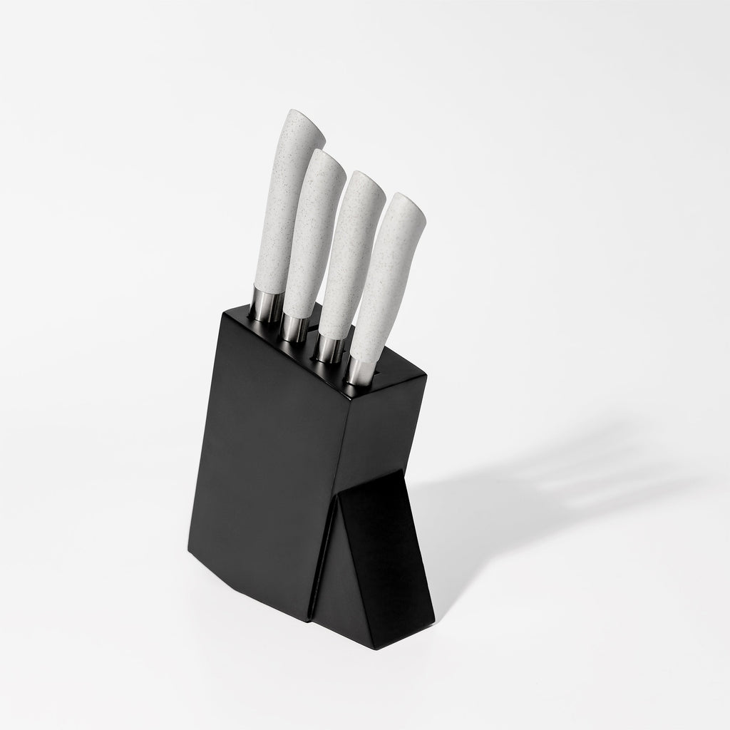 Dura Living Eco-Cut 5-Piece Kitchen Knife Set displayed in stylish knife block