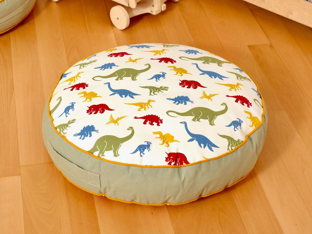Ultimate Comfort Kids Floor Pillow placed in a cozy reading nook by Gobingya