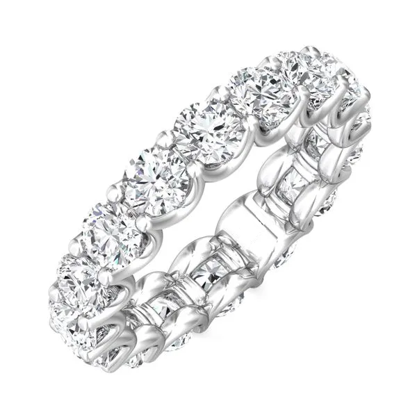 U-prong setting detail of 4.00 CTW Lab-Grown Diamond Eternity Band Ring