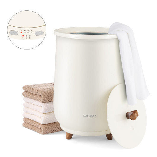 23L Large Luxury Bucket-Style Towel Warmer with Fragrant Disc Holder-White