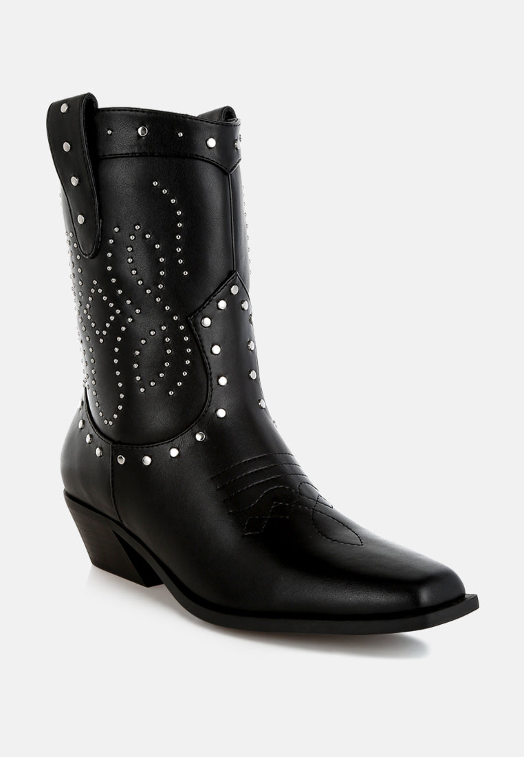 Side view showcasing stud embellishments on Equine Cowboy Boots