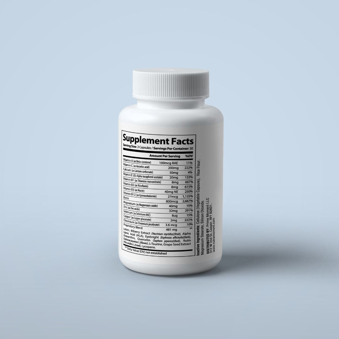 Nutra Moment Eye Health Capsules with a focus on ingredients