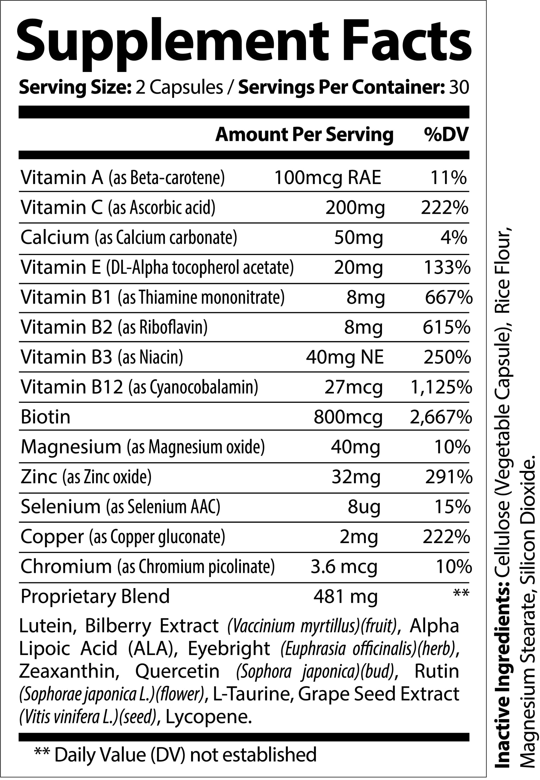 Front view of Premium Eye Health Capsules by Nutra Moment
