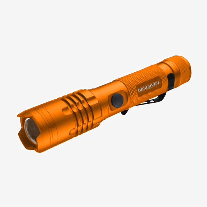 Side angle of Observer Tools 1200 Lumen Tactical Flashlight