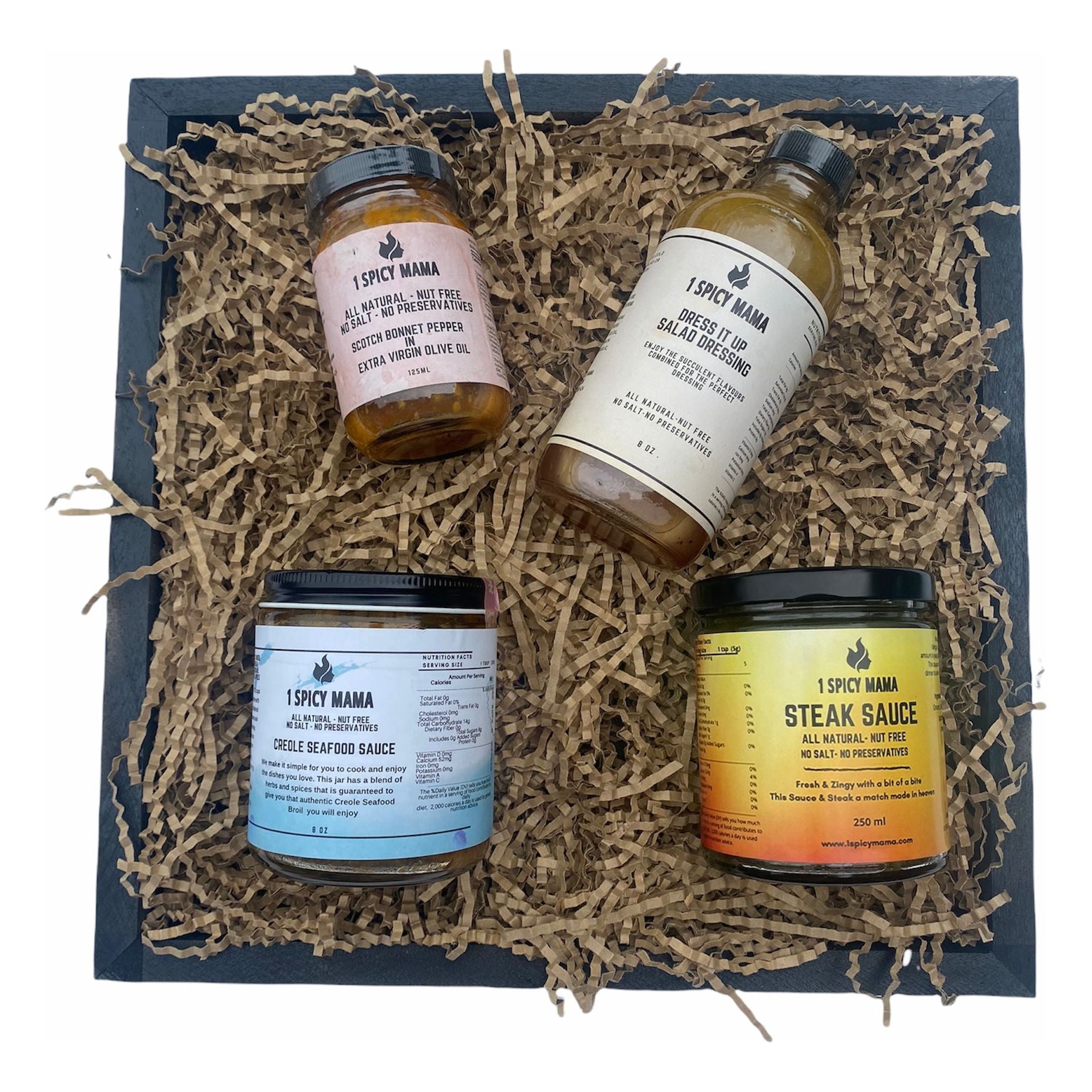 Aromatic Gourmet 4 Sauce Gift Box by 1 Spicy Mama showcasing unique sauces