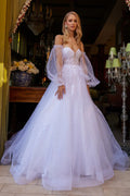 A-Line Silhouette Wedding Dress, Adorned with Sequins, Beads and Embroidery