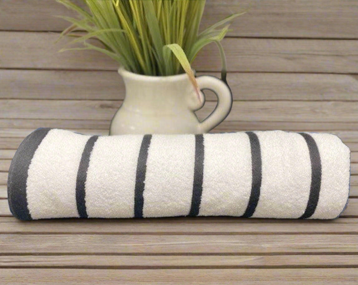 Close-up of vibrant design on Nautical Stripes Pool Towels