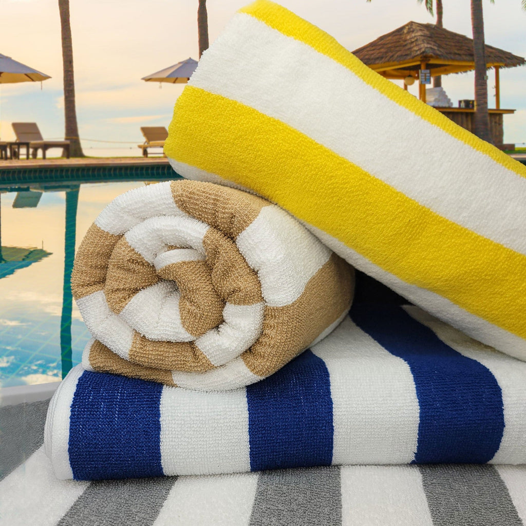 Front view of Luxurious Cabana Stripes Pool & Beach Towels by SaaSoh