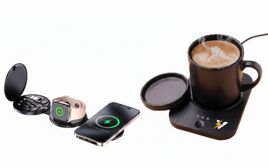 Front view of Sip & Charge Mug Warmer by Pursonic in sleek design