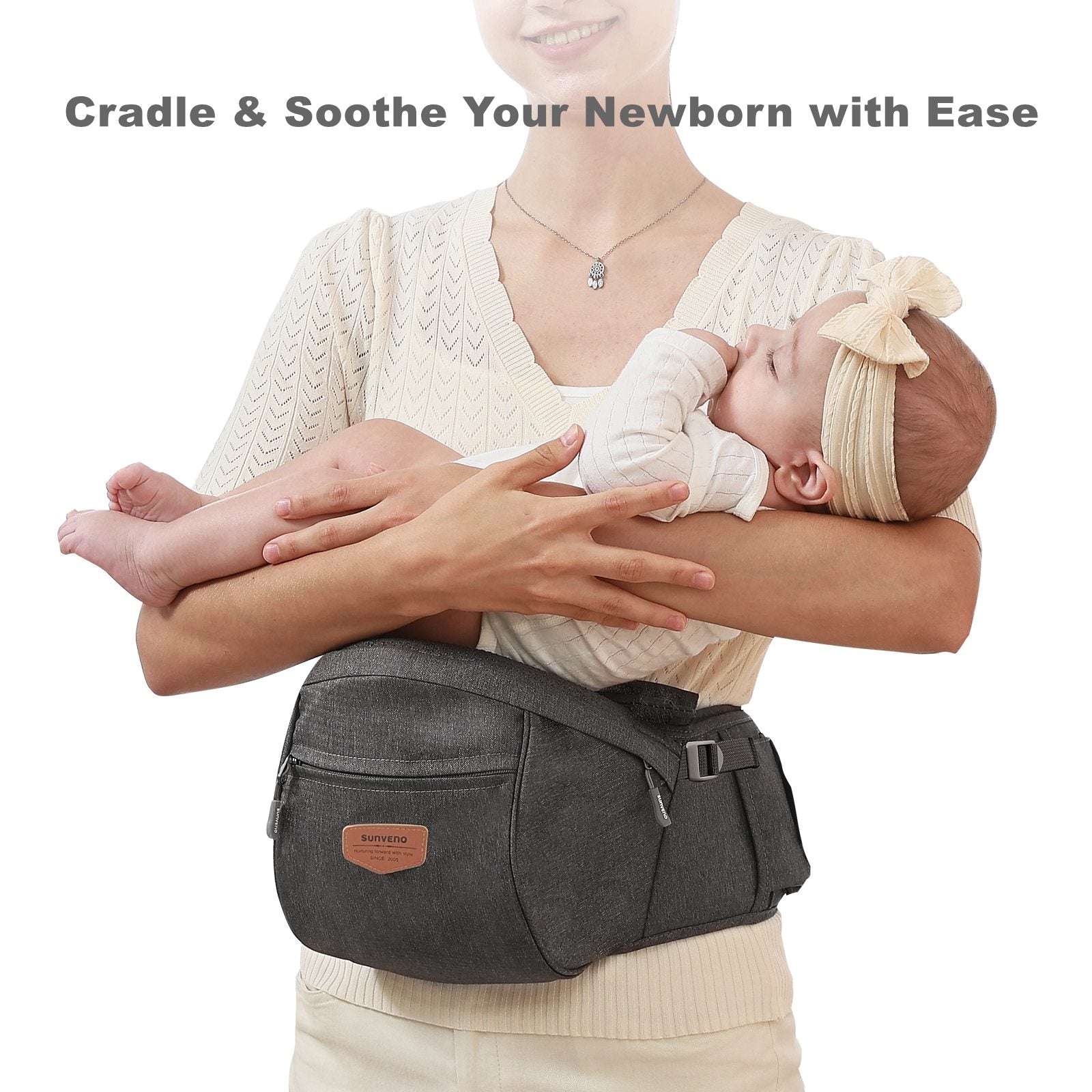 SUNVENO Baby Hip Seat Carrier in action with a parent and child