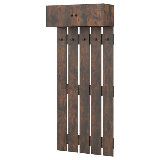Gobingya Rustic Brown Wall Coat Rack in a modern living space
