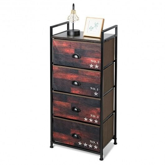 Top view of Gobingya 4-Drawer Fabric Storage Dresser with open drawers