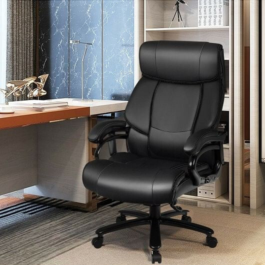 Side view showcasing Gobingya Big & Tall 400lb PU Leather Massage Office Chair features