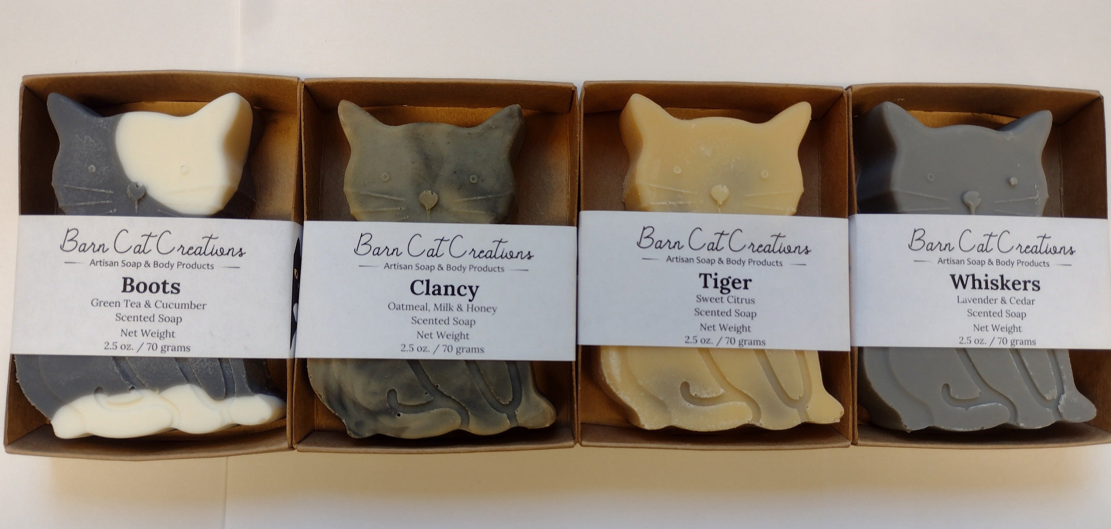 Boots Kitty Cat Soap displayed with fresh cucumber and green tea leaves