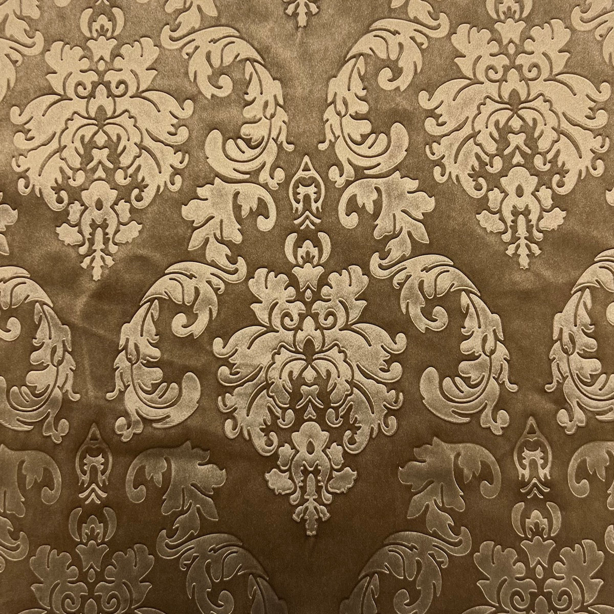 Front view of Premium Damask Embossed Velvet Upholstery Fabric by Gobingya