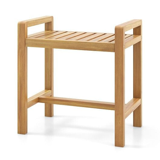 Teak Wood Shower Bench for Inside Shower Shaving Legs