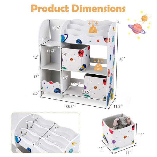 Close-up of Gobingya Kids Toy and Book Organizer's durable engineered wood material