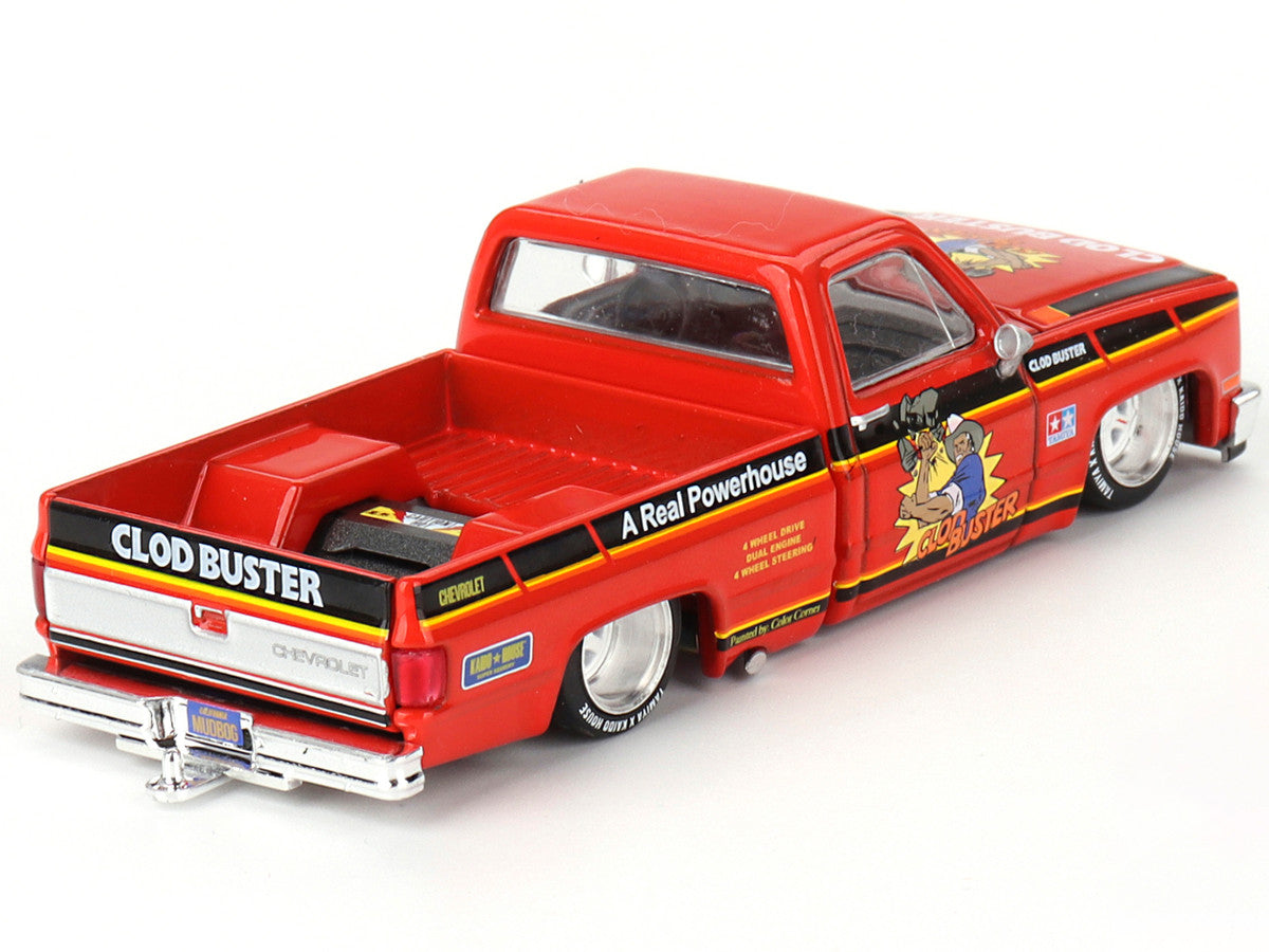 Side profile of Chevrolet Silverado Clod Buster diecast model showcasing details