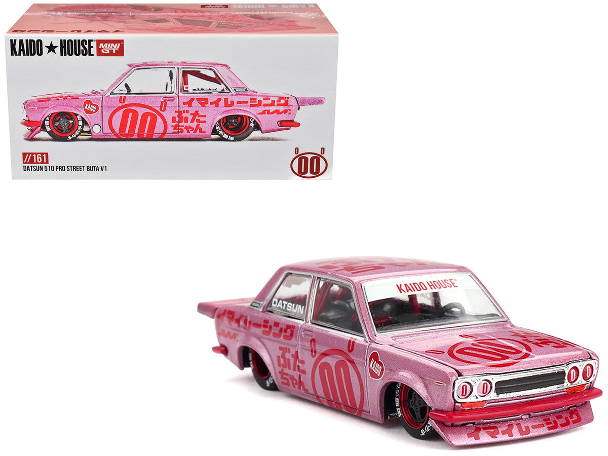 Back view of Datsun 510 Pro Street #00 Buta V1 Diecast Model highlighting the design