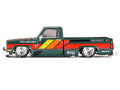 Dark Green Metallic Chevrolet Silverado Kaido Works V3 Diecast Model by Mini GT front view