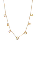 Front view of Blessed Charm Necklace by Knotty in gold-tone stainless steel